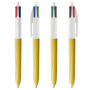 BIC® 4 Colours Wood Style balpen - geel