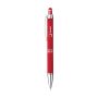 Luna Soft Touch pen aluminium blauwschrijvend - rood