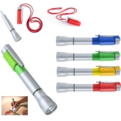 Balpen met 2 LED lampen en koord Balpen met 2 LED lampen en koord